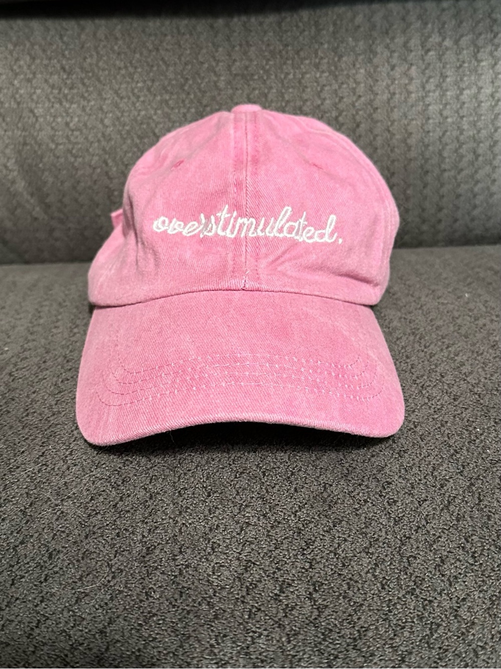 Overstimulated Pink Baseball Cap- adjustable back